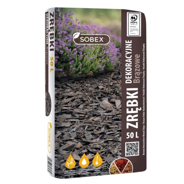 Zrębki dekoracyjne brązowe - 50 l
