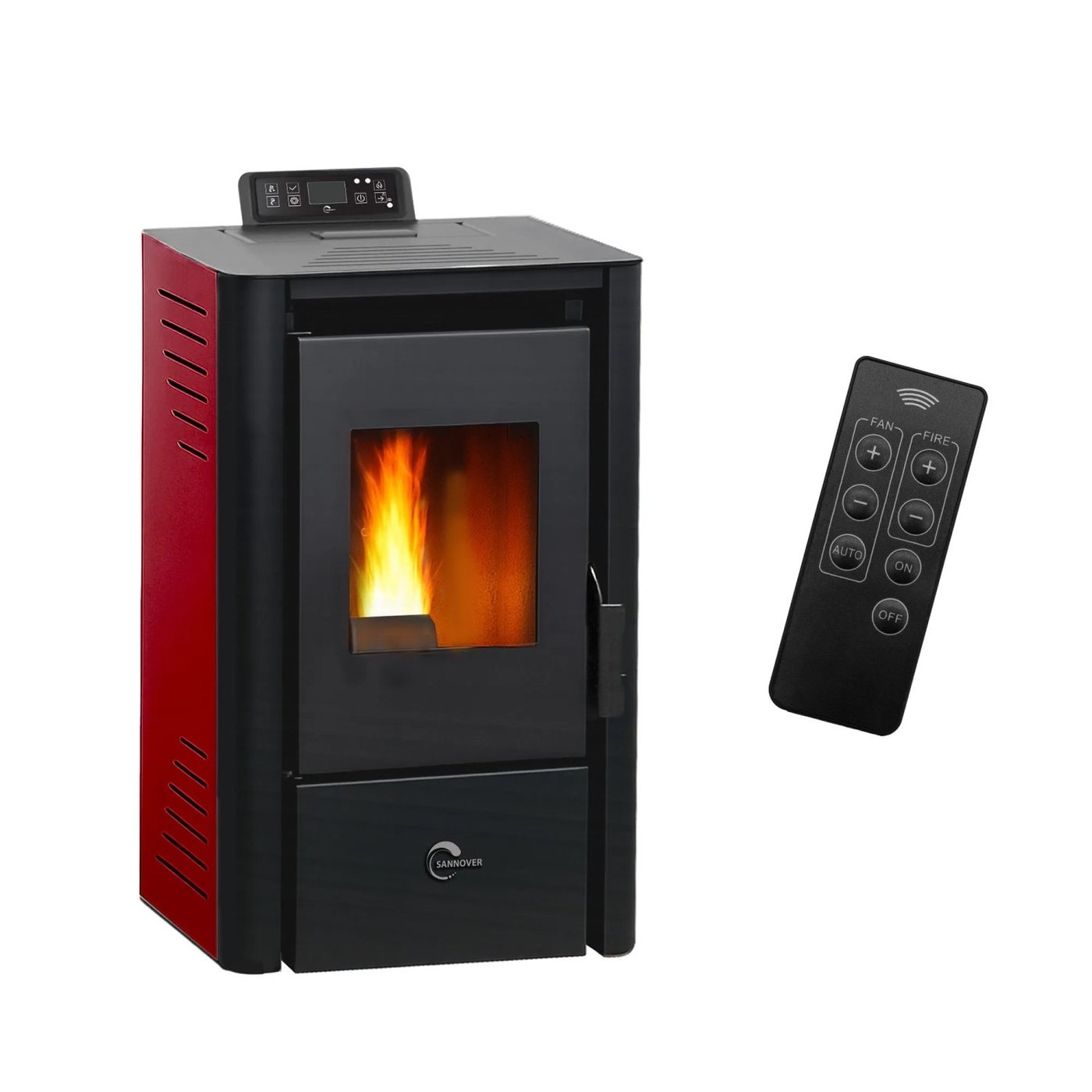Sannover Piec na Pellet Anita 9,4 kW Bordeaux